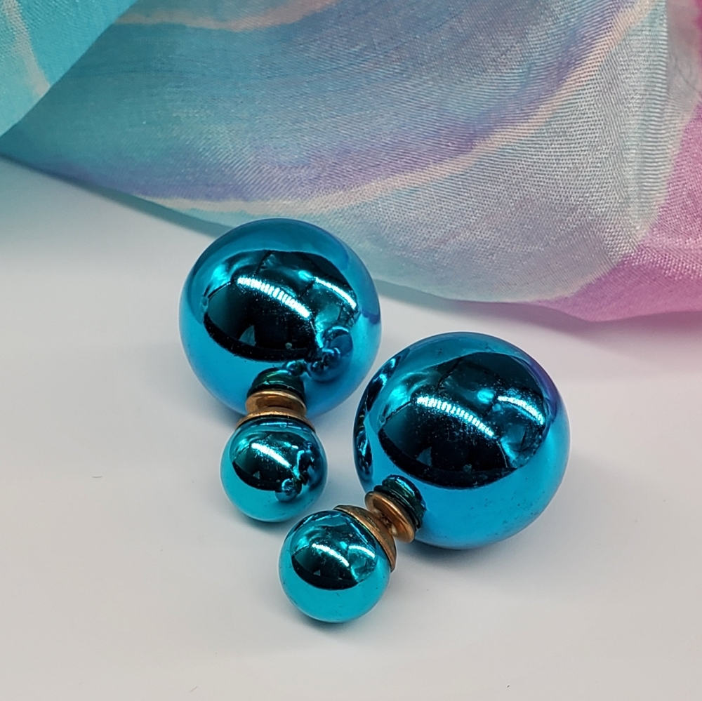❤️ Bright Blue Koons Balloon Earrings Studs Hypoallergenic Jewelry